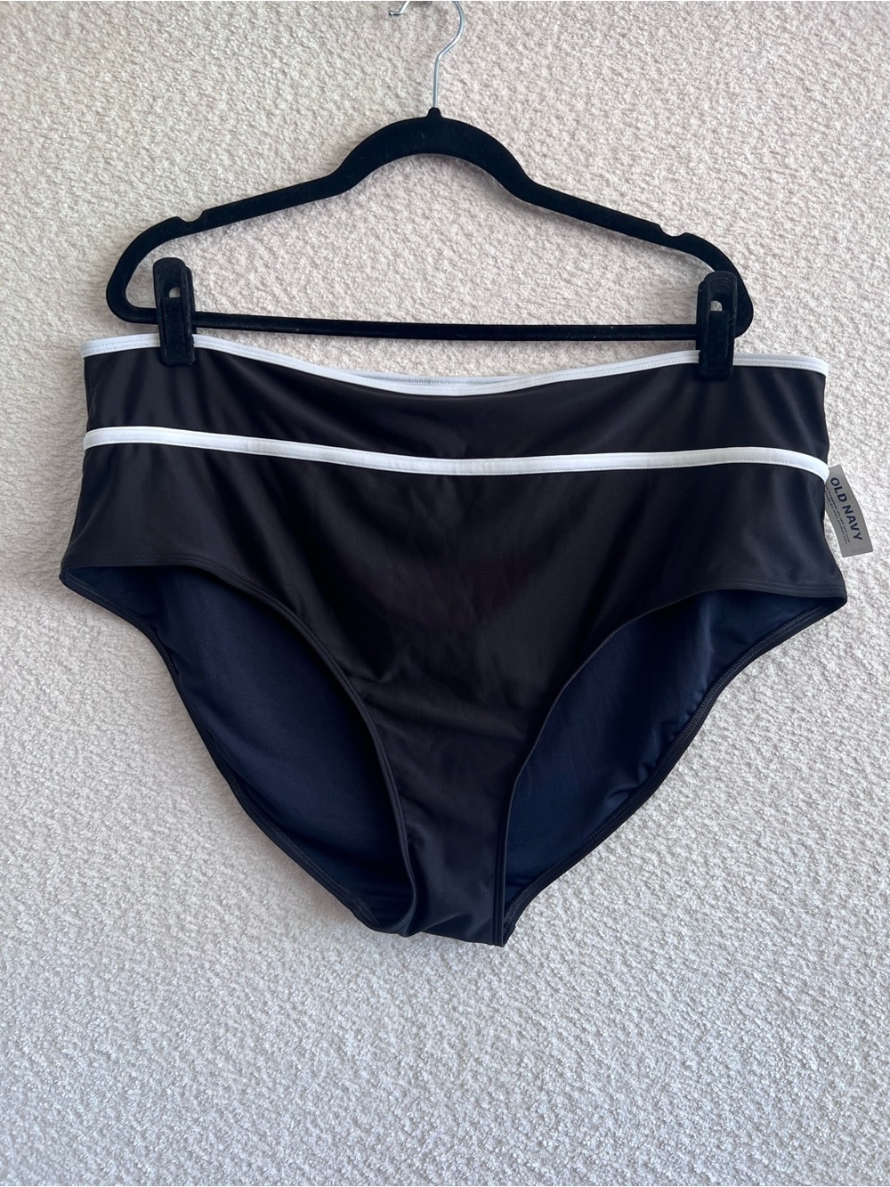 Old‎ Navy Women’s NWT Mid Rise Bikini Bottoms Black Plus Size 3X